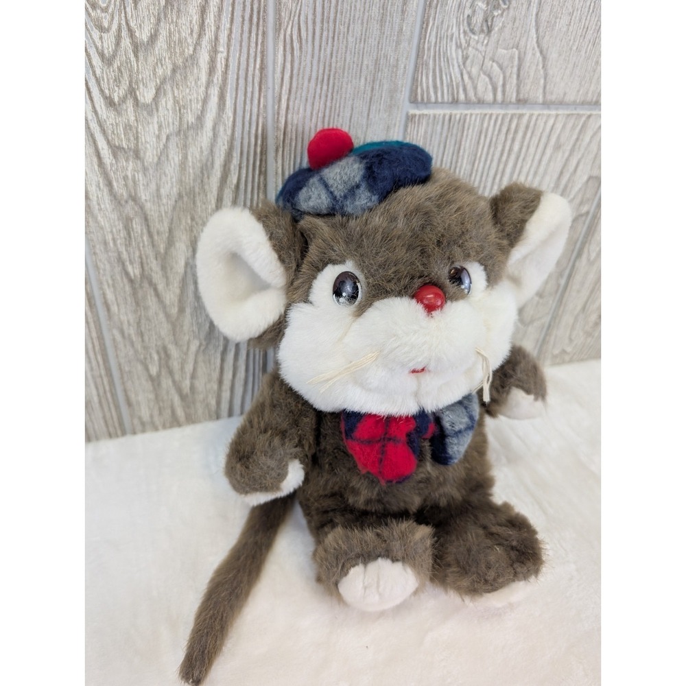 Vintage Lil‎ Tweaks Mouse Plush Target Dayton Hudson Christmas 10" Beret Bow Tie